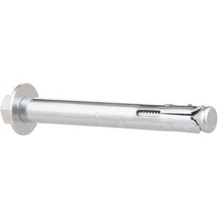 Red Head Sleeve Anchor, 1/2" Dia., 4" L, Steel Zinc Plated, 4 PK 11018